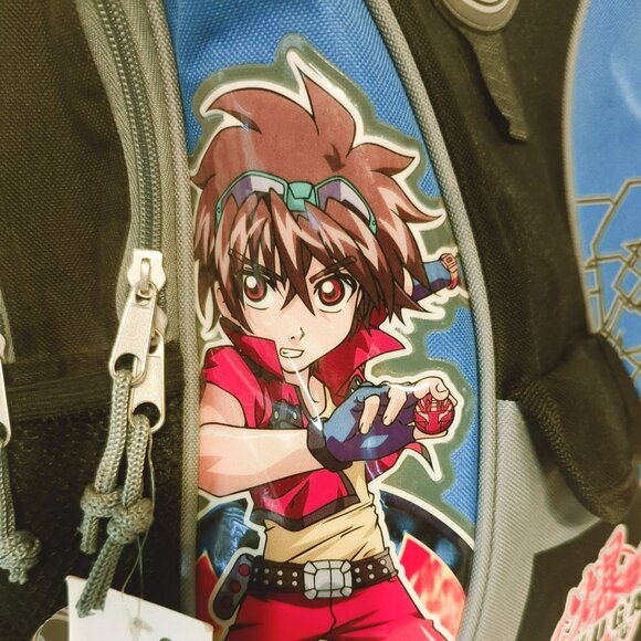 Bakugan Backpack With Secret Storage, Mesh Side Pockets, Black & Blue - Picture 4 of 7